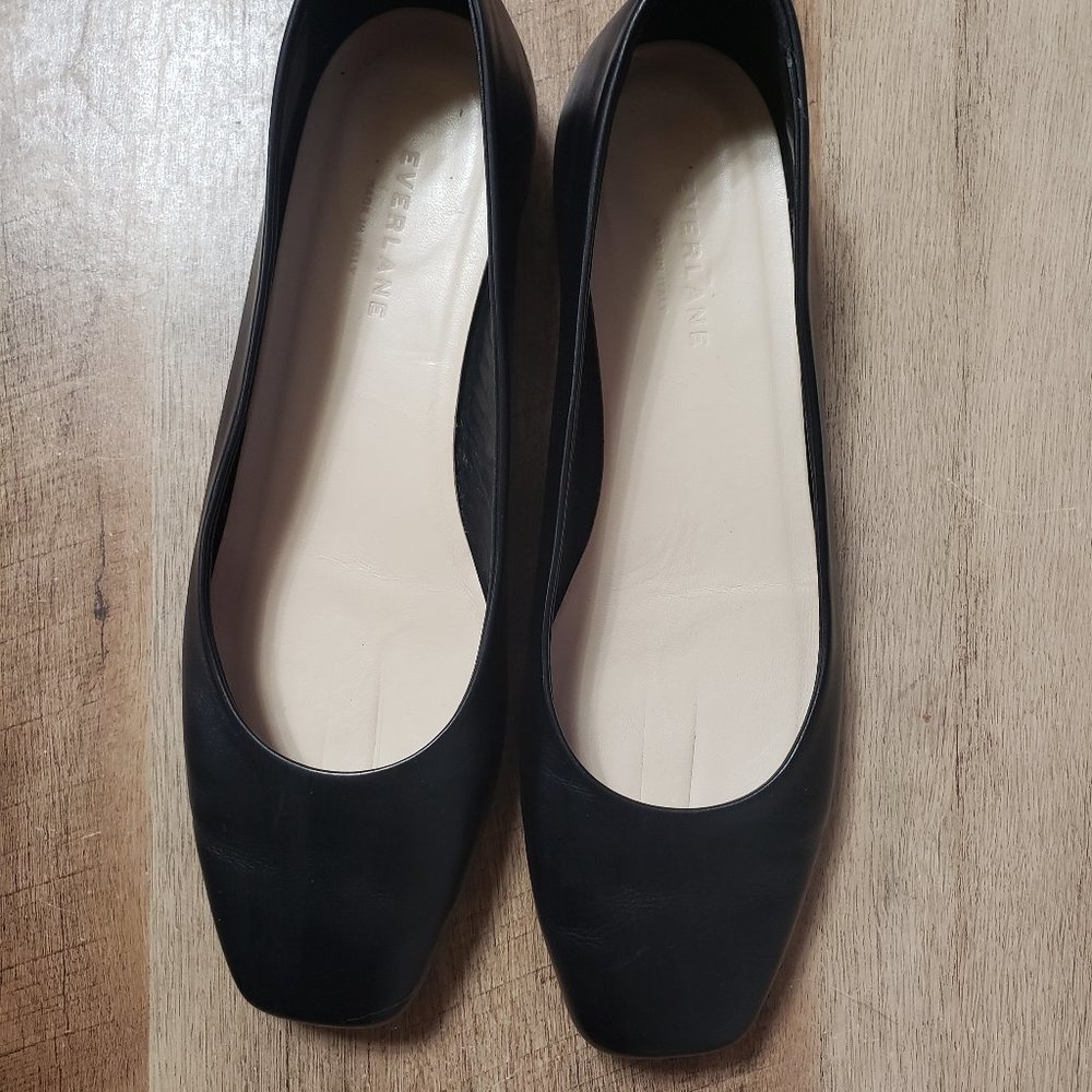 Everlane The 90's Flat, square toe, black